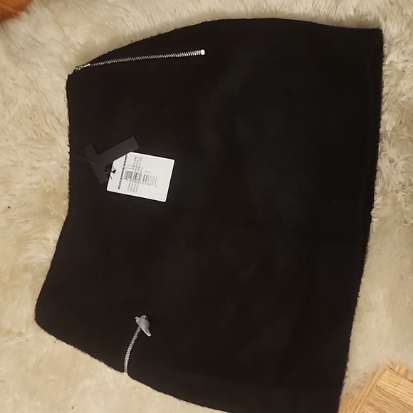 Alexander Wang Womens black skirt winter wool alpaca cupro new with tag authenti - Picture 3 of 13